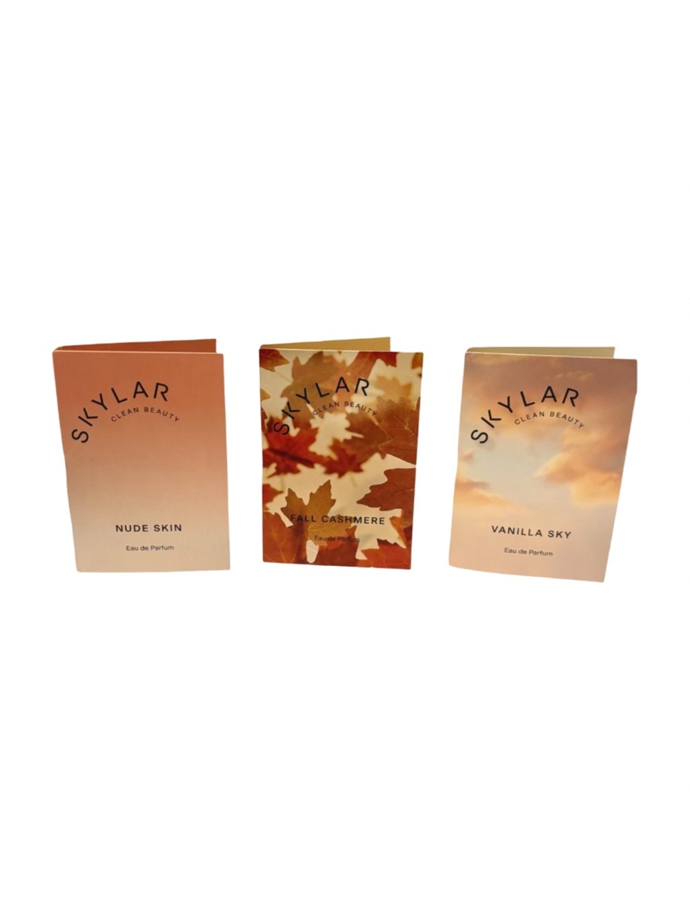 Skylar Samples of Vanilla Sky, Fall Cashmere, and Nude Skin